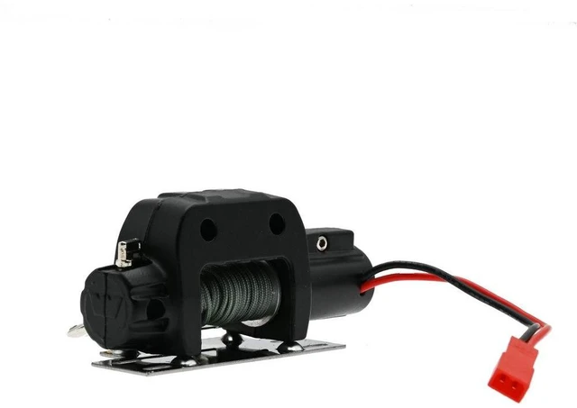Alt view image 9 of 10 - SOEWIOU Black Metal Winch for TRX4 KM2 1/10 RC Crawler, Electric Remote Control Winch Upgrade Parts