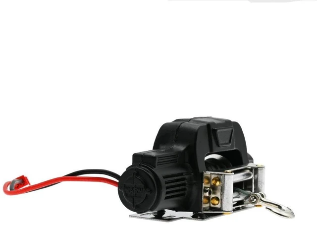 Alt view image 10 of 10 - SOEWIOU Black Metal Winch for TRX4 KM2 1/10 RC Crawler, Electric Remote Control Winch Upgrade Parts