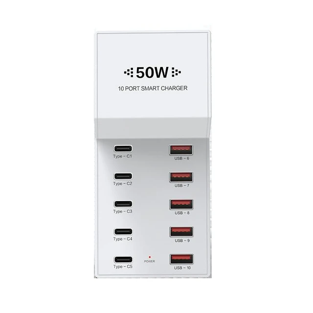 Alt view image 5 of 6 - SOEWIOU T8 Multi-Port USB Charging Station Power Strip, 1.5M Extension Cord Multiple Outlet Fast Charger Hub for Home Office Dorm School Smartphone Tablet