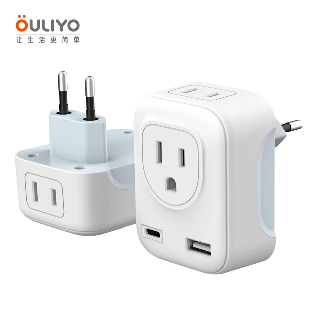 Alt view image 2 of 2 - SOEWIOU New high-power German to American standard conversion socket 2usb output European to American standard mini conversion plug