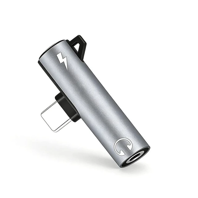 Alt view image 5 of 6 - SOEWIOU 3.5mm to Lightning Headphone Adapter, Audio Converter for iPhone X/12/13, Silver
