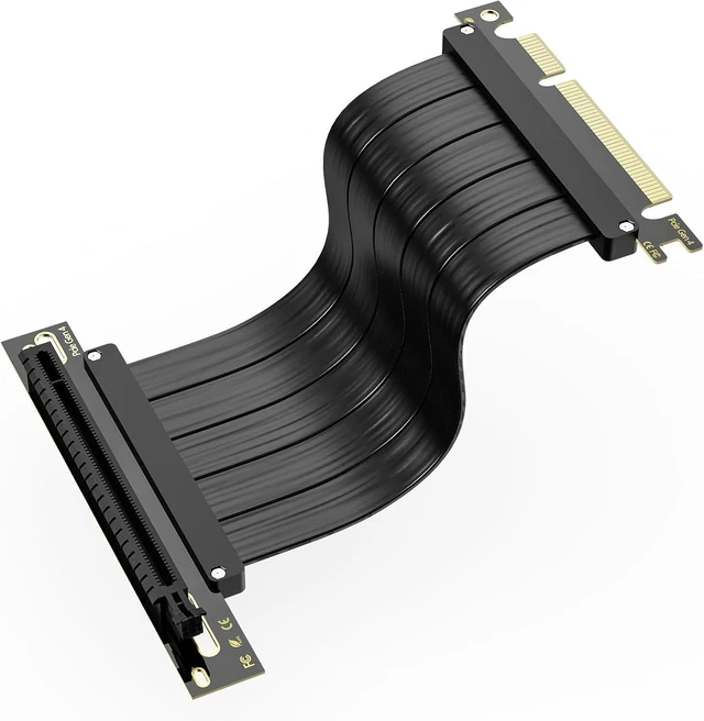 Alt view image 8 of 14 - SOEWIOU PCI-E 4.0 Riser Cable, PCIe 4.0 x16 200mm High Speed Flexible Extender Card Extension Port 90 Degree Adapter, PCIe 4.0 | Older Compatible, EMI Shielded 30 AWG, TPE Cable Sleeves Black