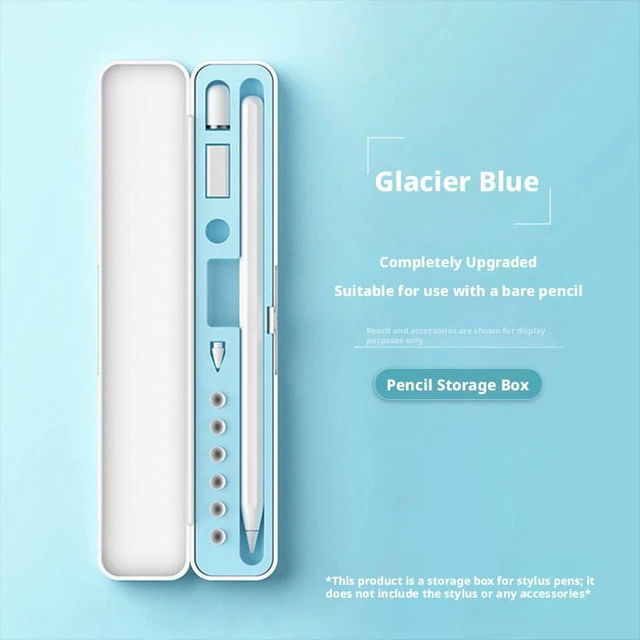 Alt view image 8 of 13 - SOEWIOU Blue Storage Case for Apple Pencil 1/2 Generation, Shockproof Protective Pen Box, Compatible with iPad Stylus, Comes with Nib Covers & Adapter Storage Slots