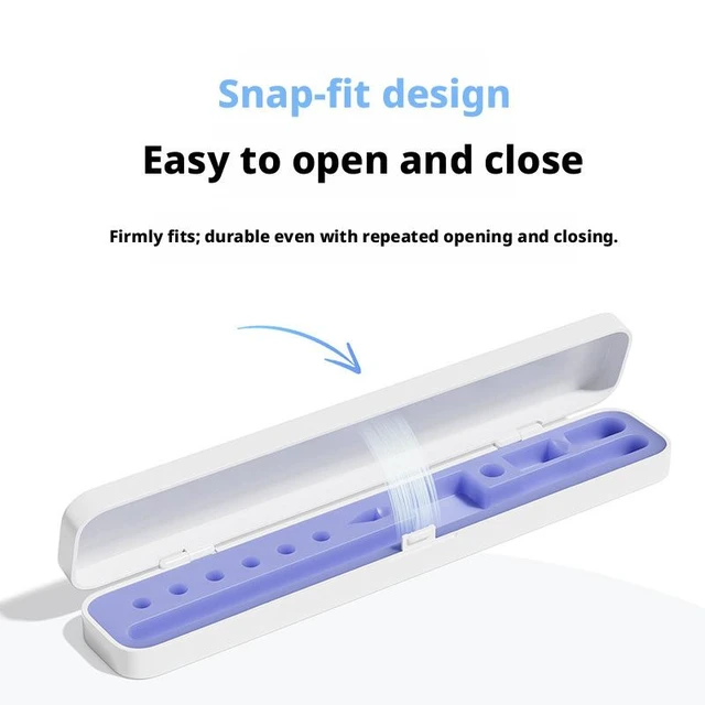 Alt view image 10 of 13 - SOEWIOU Blue Storage Case for Apple Pencil 1/2 Generation, Shockproof Protective Pen Box, Compatible with iPad Stylus, Comes with Nib Covers & Adapter Storage Slots