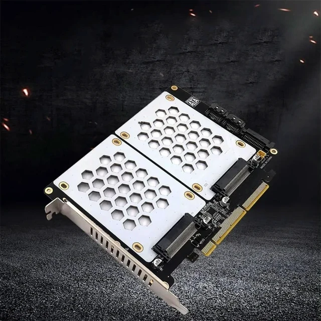 Alt view image 2 of 2 - SOEWIOU U.2 Dual Drive Adapter Card 2.5 Inch SATA Hard Drive To PCIE4.0 Split Card U2 To PCI E Adapter Card U.2 PCIe Adapter