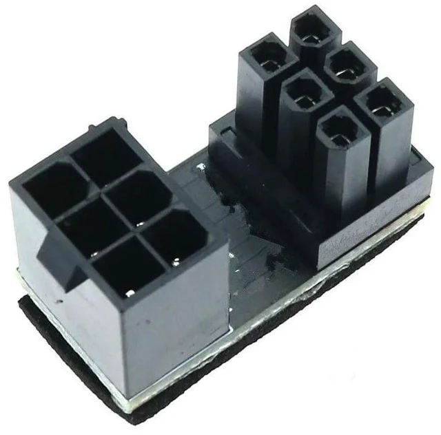 Alt view image 2 of 2 - SOEWIOU 2Pcs/lot 6pin 8pin Male 180 Degree Angled to 6pin 8Pin Female Power Adapter Port Connector plug socket PC Graphics Card