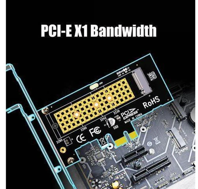 Alt view image 9 of 14 - PA09-X1 M.2 NVMe to PCIe X1 Adapter for 2230/2242/2260/2280 M.2 NVMe SSD, PCIE X1 Installation
