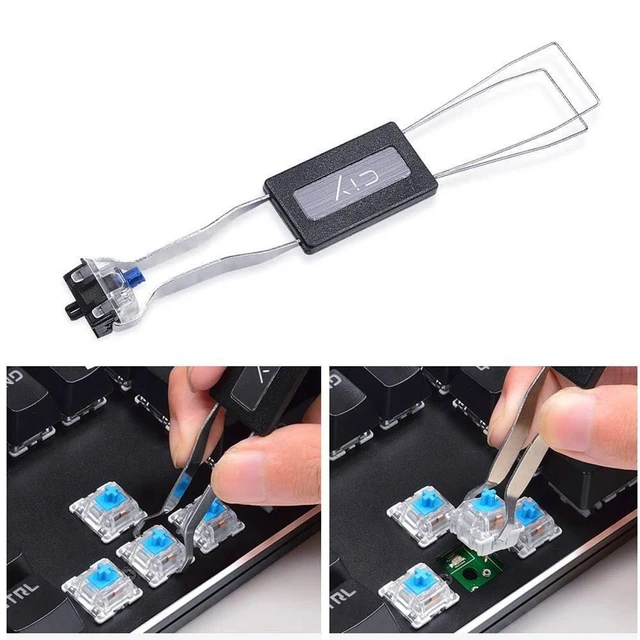 Alt view image 13 of 14 - SOEWIOU Keycap Puller Stainless Steel Key Keycap Removal Tool Keycaps Remover for Mechanical Keyboard for Removing Fixing keyboard tools