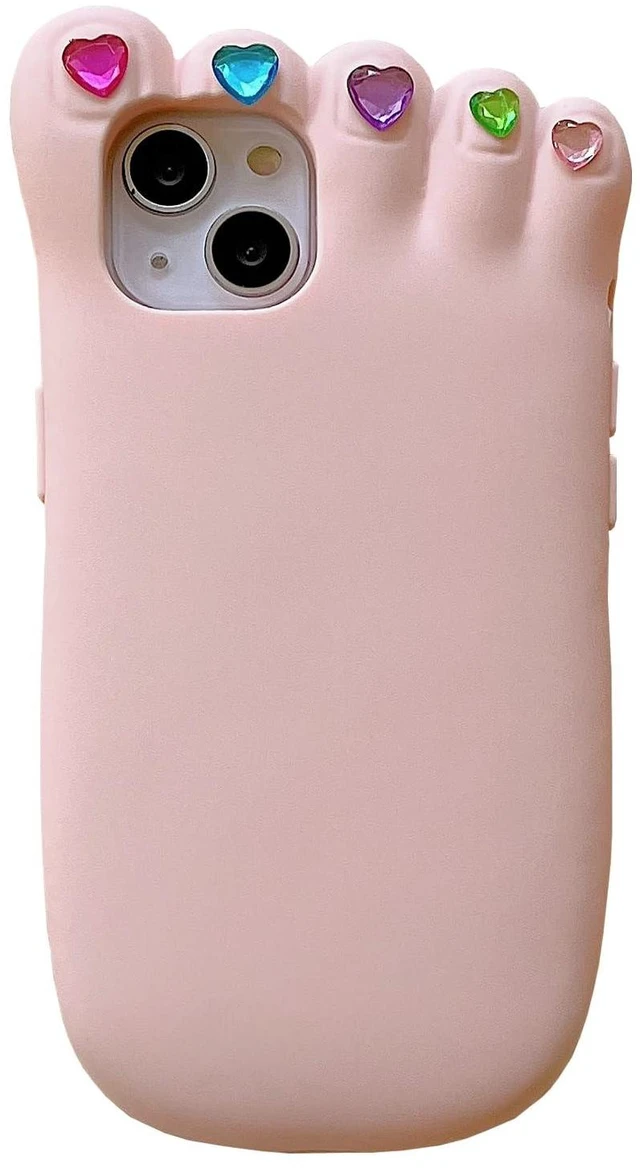 Main image of 3D Cartoon Foot Nail Enhancement Soft Silicone Phone Case Rubber Gel Shockproof Protective Cover with Non Slip Grip and Precise Cutouts Compatible with iPhone 13