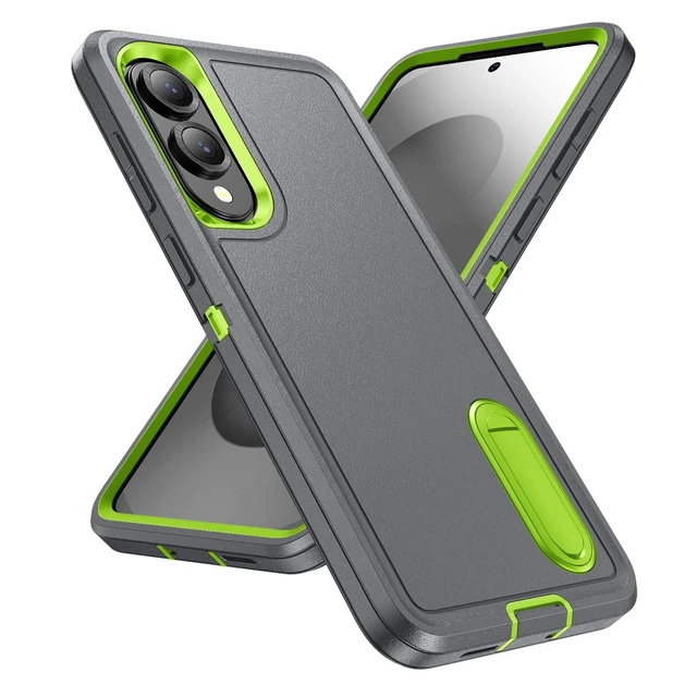 Alt view image 9 of 14 - SOEWIOU Case with Stander Fashion Cover KickStand Case For Samsung Galaxy S25 Edge (Gray)