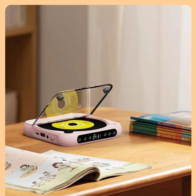 Alt view image 9 of 10 - SOEWIOU White Portable Hi-Fi CD Player, Ultra-Thin Walkman, Student English Listening Repeater, Portable CD Disc Music Player