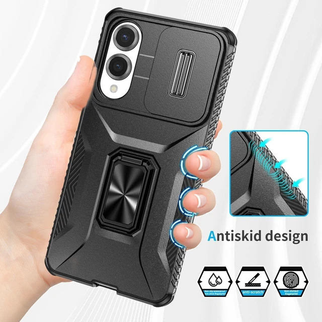 Alt view image 10 of 14 - SOEWIOU Case with Stander Holder Fashion Cover KickStand Case For Samsung Galaxy S25 Edge (Black)