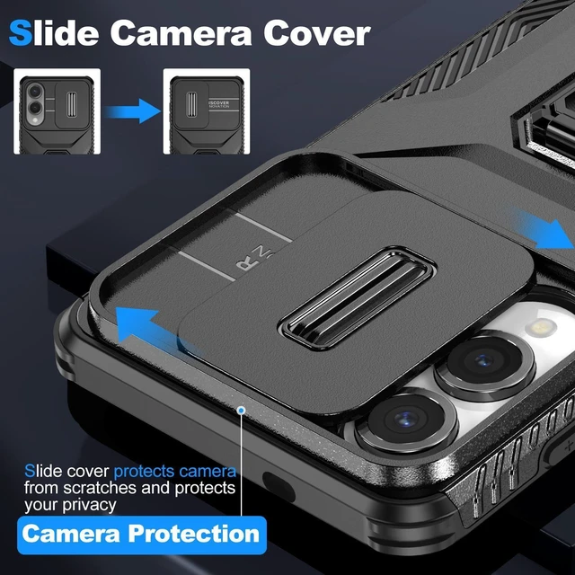 Alt view image 12 of 14 - SOEWIOU Case with Stander Holder Fashion Cover KickStand Case For Samsung Galaxy S25 Edge (Black)