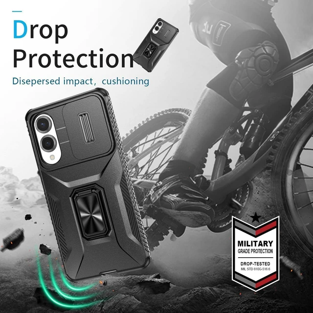 Alt view image 11 of 14 - SOEWIOU Case with Stander Holder Fashion Cover KickStand Case For Samsung Galaxy S25 Edge (Black)