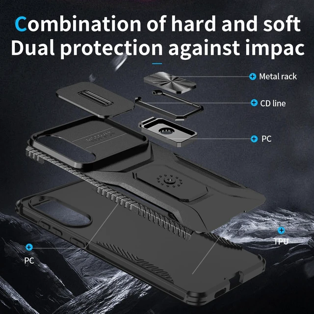 Alt view image 13 of 14 - SOEWIOU Case with Stander Holder Fashion Cover KickStand Case For Samsung Galaxy S25 Edge (Black)