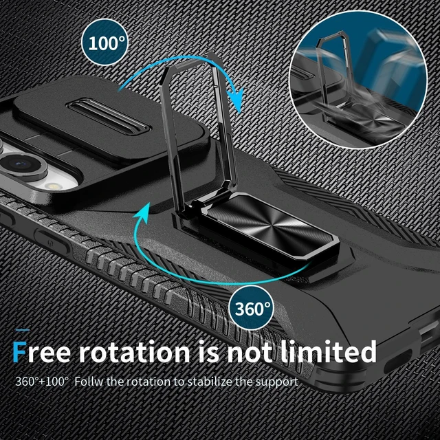 Alt view image 14 of 14 - SOEWIOU Case with Stander Holder Fashion Cover KickStand Case For Samsung Galaxy S25 Edge (Black)