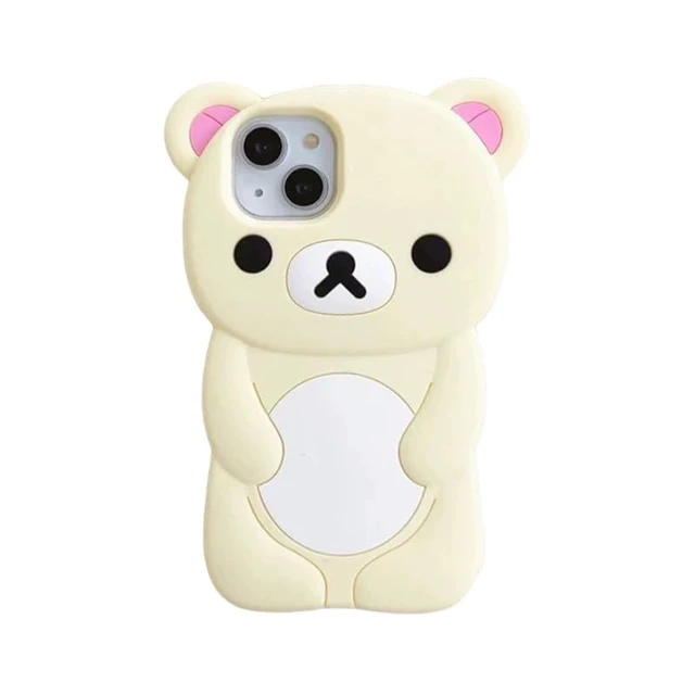 Alt view image 8 of 14 - SOEWIOU Ultra Thick Soft Silicone Case for Apple Teddy Bear Animal 3D Cartoon Japanese Cute Lovely Adorable Kawaii Kids Girls Women (Beige, for iPhone 13)