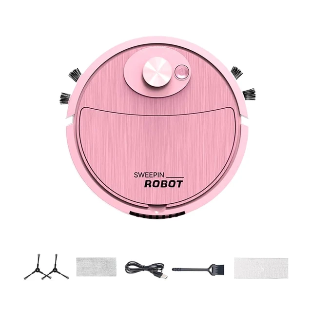 Alt view image 8 of 14 - SOEWIOU Clearance & Promo, Intelligent Sweeping Robot | Three-in-One Cleaning Machine | Lazy Vacuum Cleaner | Home Appliance, Clearance & Promo | Plastic, Pink, _Mega Brand