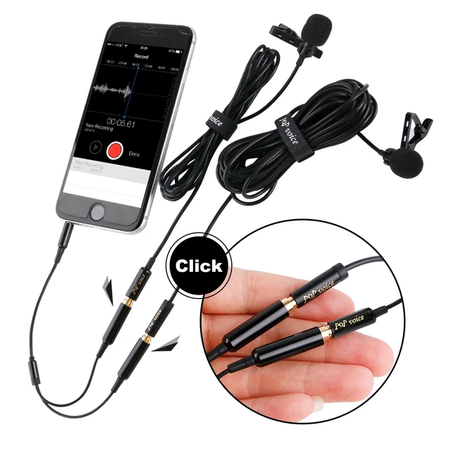 Alt view image 3 of 6 - TRRS Y Microphone Splitter Cable 3.5 mm 4-Pin Audio Adapter for Lavalier Microphones Dual Mic Recording Connector Supports 2 Single-Head Mics or 2 Dual-Head Lavalier Mics Plug and Play