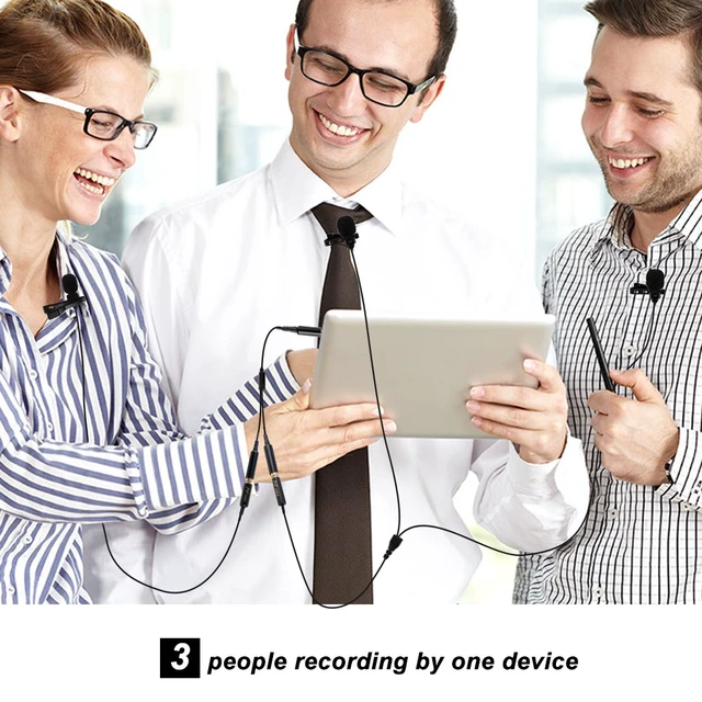 Alt view image 6 of 6 - TRRS Y Microphone Splitter Cable 3.5 mm 4-Pin Audio Adapter for Lavalier Microphones Dual Mic Recording Connector Supports 2 Single-Head Mics or 2 Dual-Head Lavalier Mics Plug and Play
