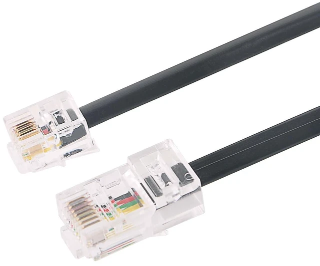 Alt view image 10 of 10 - RJ11 to RJ45 Adapter Cable,6P4C to RJ45 8P8C Male to Male Telephone Data Cord, Modular Handset Voice Extension (3.2ft)