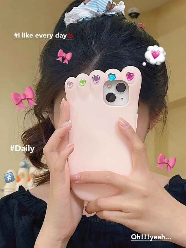 Alt view image 6 of 7 - 3D Cartoon Foot Nail Enhancement Soft Silicone Phone Case Rubber Gel Shockproof Protective Cover with Non Slip Grip and Precise Cutouts Compatible with iPhone 13