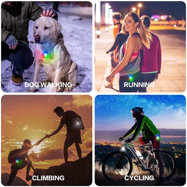 Alt view image 11 of 12 - SOEWIOU LED Dog Collar Light, 4pcs Dog Lights for Night Walking Camping Clip-on LED Dog Tag Light for Dog Collar