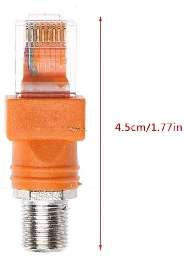 Alt view image 12 of 13 - SOEWIOU F Female To RJ45 Male Coaxial Barrel Coupler Adapter RJ45 To RF Connector Converter