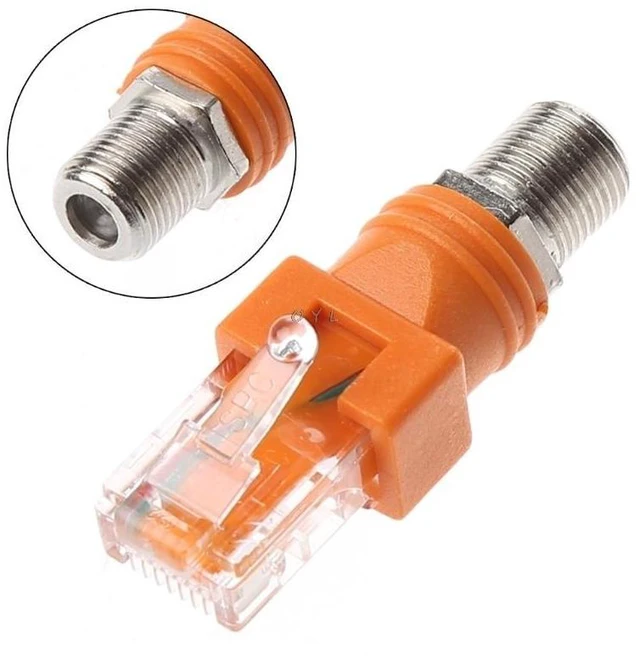 Alt view image 7 of 13 - SOEWIOU F Female To RJ45 Male Coaxial Barrel Coupler Adapter RJ45 To RF Connector Converter