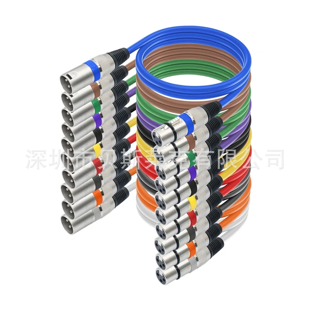 Alt view image 8 of 8 - SOEWIOU Colorful XLR Male to Female Microphone Cable, 1/4" TRS Balanced Line for Audio Interface & Mixer, 70.86in