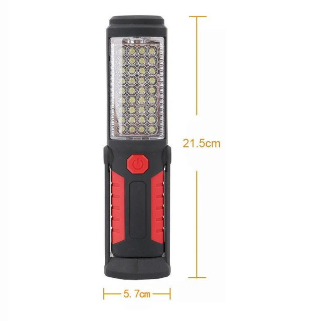 Alt view image 11 of 14 - SOEWIOU 36+5 LED COB Inspection Light, USB Rechargeable Handheld Work Flashlight, Magnetic Base Foldable Stand Emergency Lamp, Portable Auto Repair Working Light