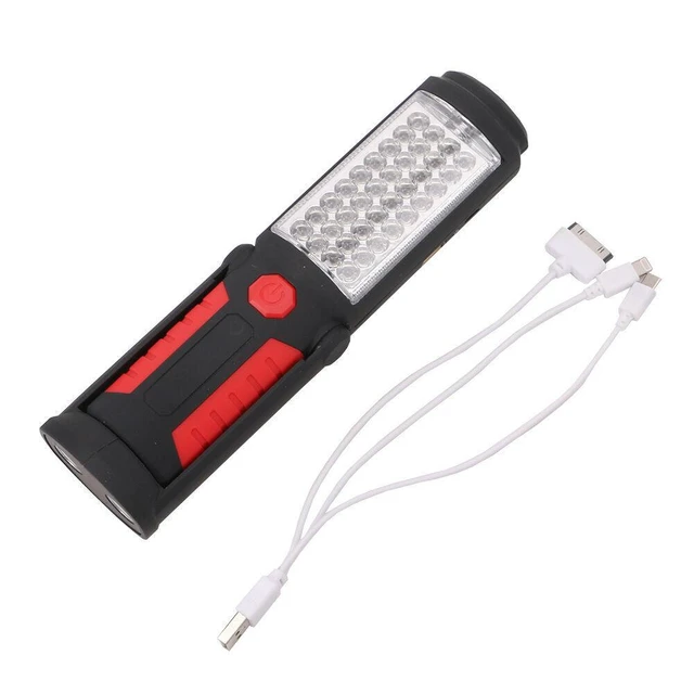 Alt view image 14 of 14 - SOEWIOU 36+5 LED COB Inspection Light, USB Rechargeable Handheld Work Flashlight, Magnetic Base Foldable Stand Emergency Lamp, Portable Auto Repair Working Light
