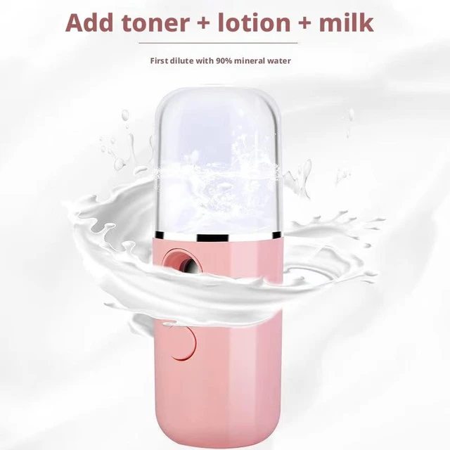 Alt view image 7 of 8 - SOEWIOU Nano Mist Facial Sprayer, Portable Mini Humidifier, Sky Blue BallShaped Rechargeable Moisturizing Beauty Device