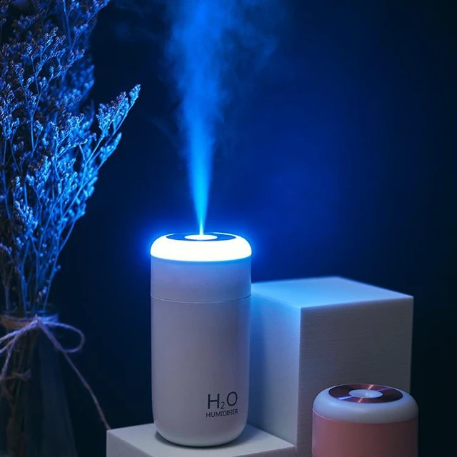 Alt view image 6 of 6 - SOEWIOU Sky Blue Car Colorful Humidifier, Mini Portable Aroma Diffuser, High Mist Air Freshener, USB Quiet Ultrasonic Humidifier for Vehicle Home Bedroom Office