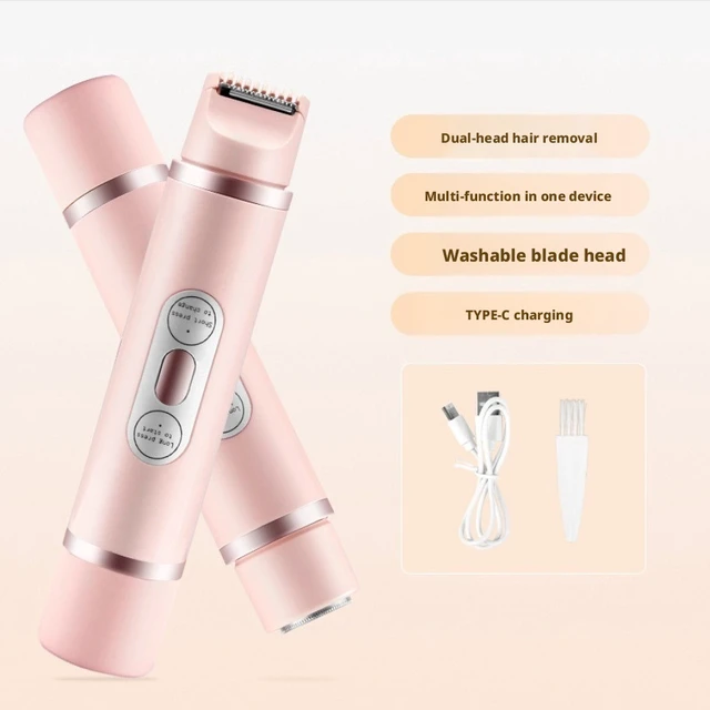 Alt view image 4 of 6 - SOEWIOU Women's 2-in-1 Hair Trimmer, Dual-Head Electric Body Shaver, Wet & Dry Hair Removal Tool for Legs, Arms & Underarms, Smooth Pink Finish
