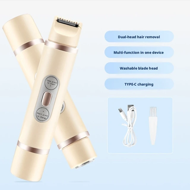 Alt view image 4 of 6 - SOEWIOU Women's 2-in-1 Hair Trimmer, Dual-Head Electric Body Shaver, Wet & Dry Hair Removal Tool for Legs, Arms & Underarms, Smooth Brown Finish