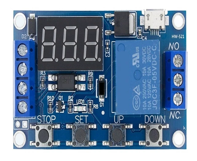 Alt view image 2 of 2 - DC 6-30V 5V LED Display Automation Cycle Delay Timer Switch Off Time Relay 6V 9V 12V 24V