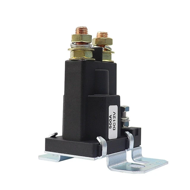 Alt view image 2 of 2 - Car Relay Starter Solenoid Relay 500A/12V/24V 4 Terminal Car Starter Power Switch Dual Battery Isolator Auto Start Contactor (Size : 12V Start)