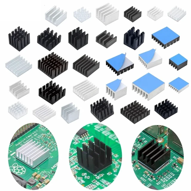 Alt view image 2 of 2 - Aluminum Heatsink Radiator for Electronic Chip Cooling With Thermal Conductive Tape(Yellow)