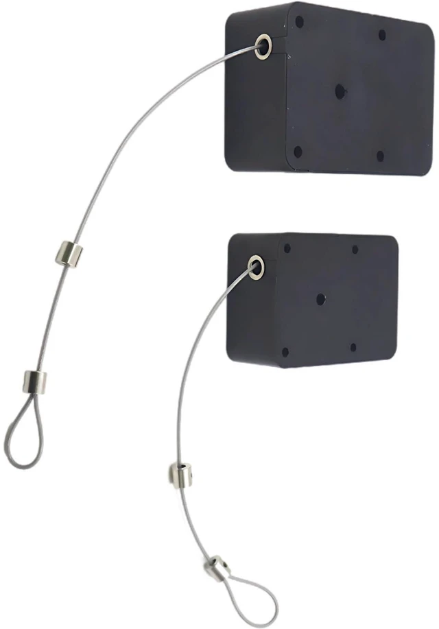 Alt view image 2 of 2 - Tool Lanyard Heavy Duty, Cable Organizer, Retractable Steel 2 Pcs Wire Lock, Ev Charger Security Tether, 10 Ft Long-Lasting Cord, 3 Meters