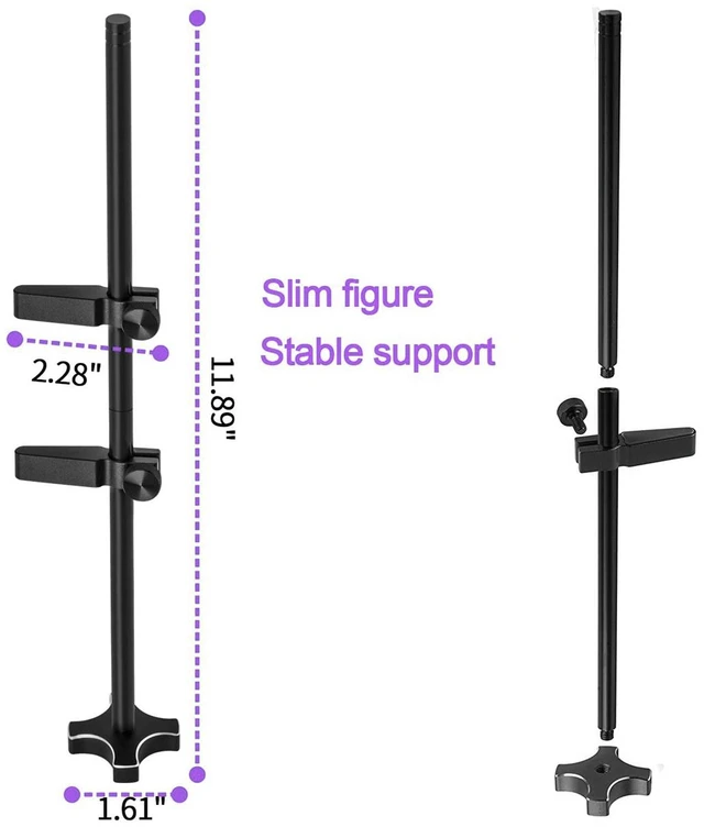 Alt view image 8 of 12 - Graphics Card GPU Brace Support Black, Video Card Sag Holder/Holster Bracket,Anodized Aerospace Aluminum, Adjustable for Single/Dual Slot Cards, Universal Graphics Card Stand
