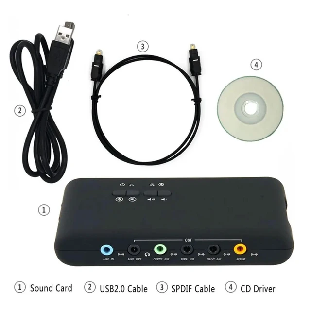 Alt view image 8 of 14 - 5.1 Accessories 4 Channel Midi Components 3D Surround External Sound Card Audio Computer PCI Remix For Windows XP7 32bit