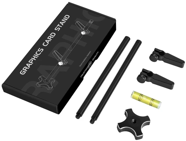 Alt view image 11 of 12 - Graphics Card GPU Brace Support Black, Video Card Sag Holder/Holster Bracket,Anodized Aerospace Aluminum, Adjustable for Single/Dual Slot Cards, Universal Graphics Card Stand