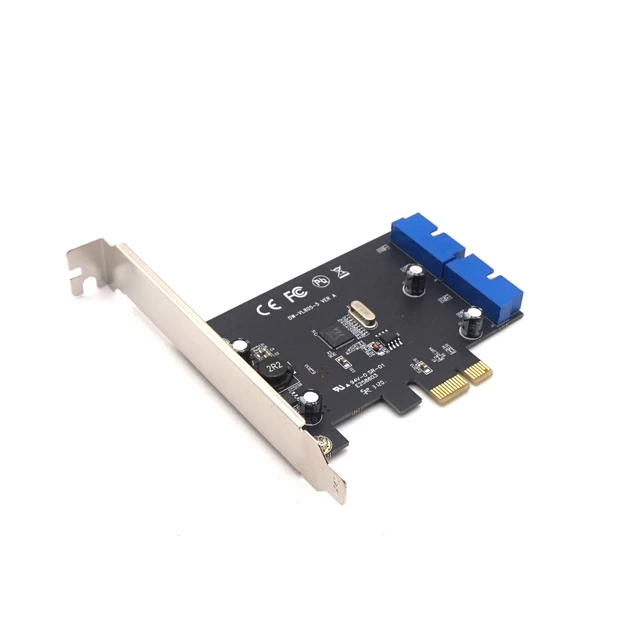 Alt view image 8 of 14 - Weastlinks PCI Express to Dual 20 Pin USB 3.0 Controller Card Super Speed PCI-E X1 to 2 Ports USB 3.0 19 Pin Header With Low Profile Bracket