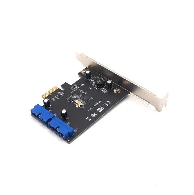 Alt view image 12 of 14 - Weastlinks PCI Express to Dual 20 Pin USB 3.0 Controller Card Super Speed PCI-E X1 to 2 Ports USB 3.0 19 Pin Header With Low Profile Bracket