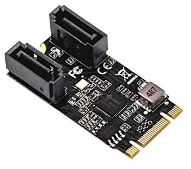 Alt view image 5 of 8 - IO CREST M.2 B+M Key to SATA III 2 Ports Expansion Card Jmicro JMB582 Chipset, Add Two SATA 3.0 Devices to Any M.2 2242 Slot SI-ADA40149