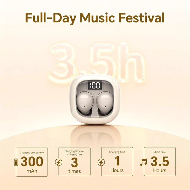 Alt view image 14 of 14 - Ear Buds Invisible Mini Earbuds Wireless Bluetooth, Smallest Low Profile Micro Tiny Discreet Hidden Earbuds for Work, Small Headphones, Sleep Wireless Earphone IPX5 Waterproof for Small Ear Canals