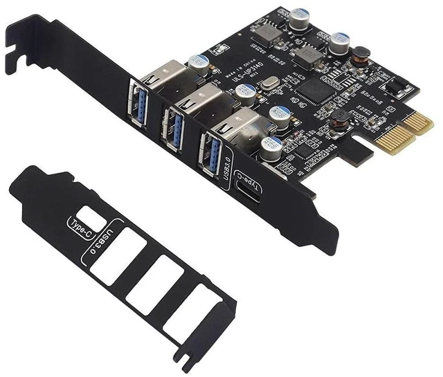 Alt view image 11 of 12 - PCI-E to USB 3.0 4 Ports(1 X USB-C - 3 X USB-A) Expansion Card, PCI Express USB Add in Expansion Card, Internal USB3 Hub for Desktop PC Host Card Support Windows 10/8/7/XP and MAC OS 10.8.2 Above