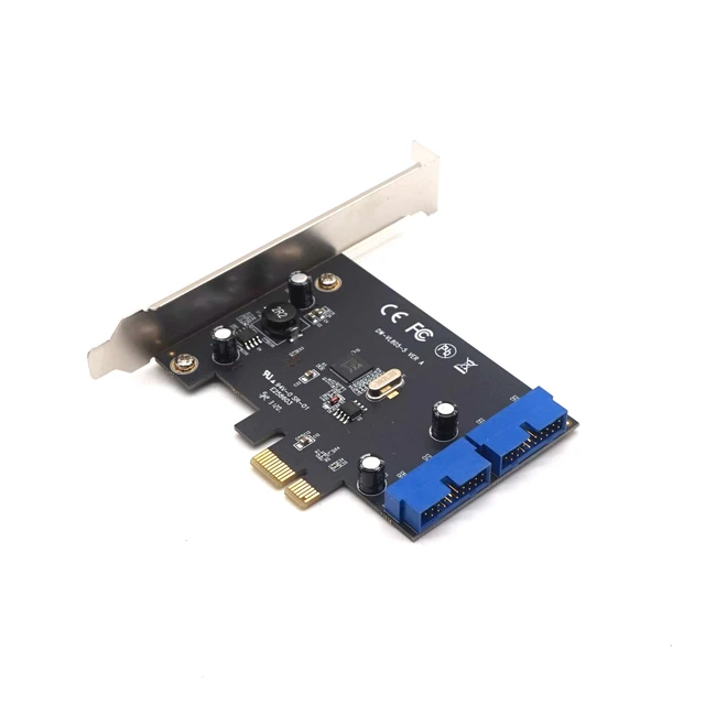 Alt view image 9 of 14 - Weastlinks PCI Express to Dual 20 Pin USB 3.0 Controller Card Super Speed PCI-E X1 to 2 Ports USB 3.0 19 Pin Header With Low Profile Bracket