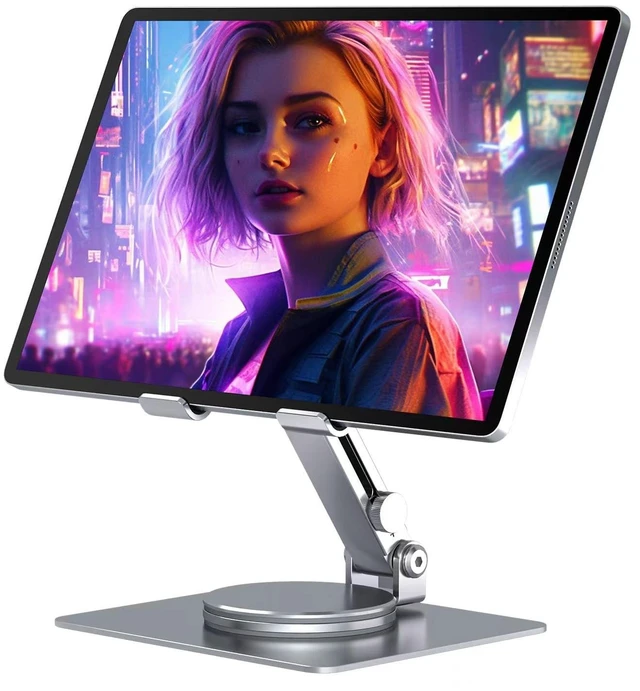 Alt view image 6 of 10 - ONEMU Portable Monitor Mount Holder Swivel Height Adjustable Stand for 15.6 Portable Monitor, Metal Foldable Bracket for Portable Monitor/iPad/Phones/Graphic Pads, Aluminum Alloy, Sliver